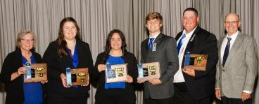 The Missouri 4-H dairy judging team. From left, Karla Deaver (co-coach), Molly Archer, Libby Shaver, Case Melzer, Logan Archer and Ted Probert (co-coach).